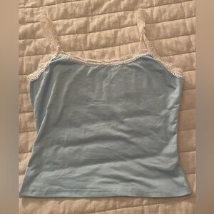 Blue tank top with lace in size medium